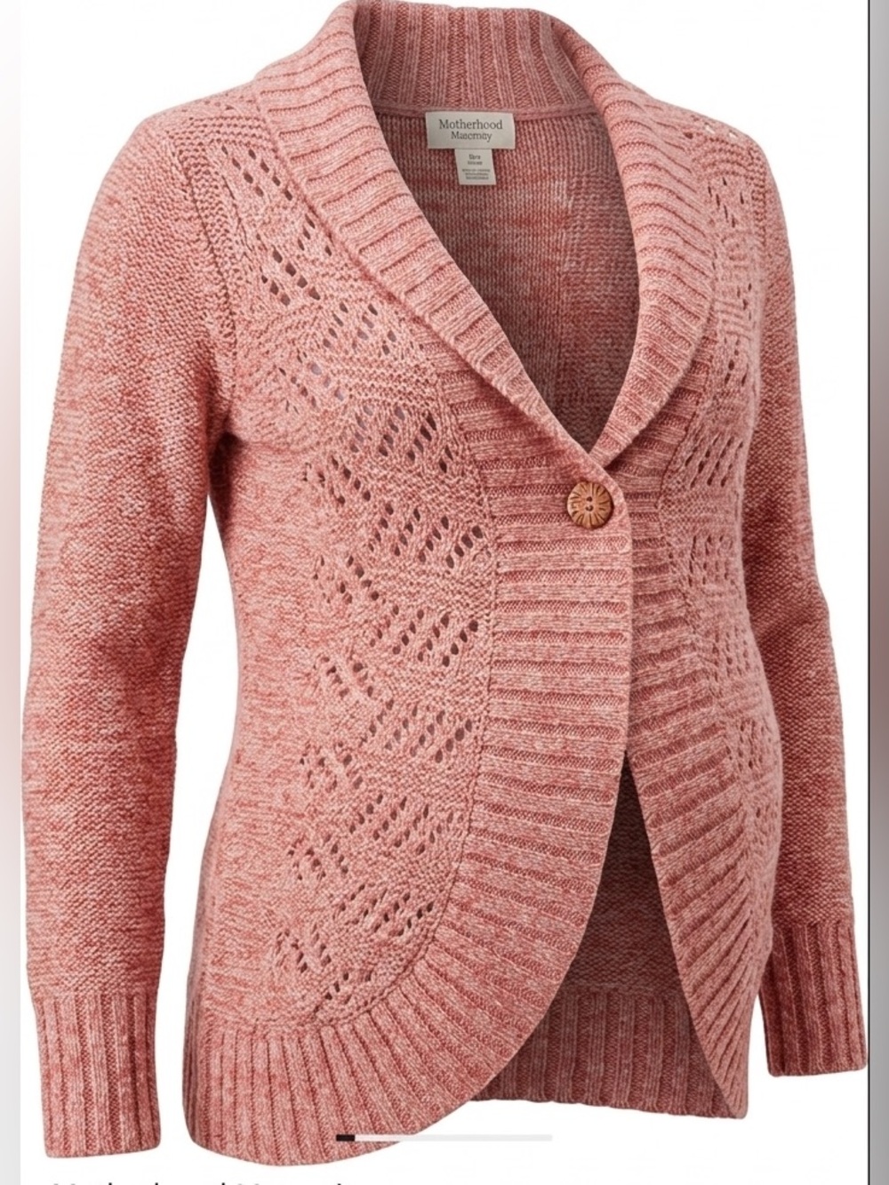 Motherhood Maternity Pink Knit Button Close Cardigan size small